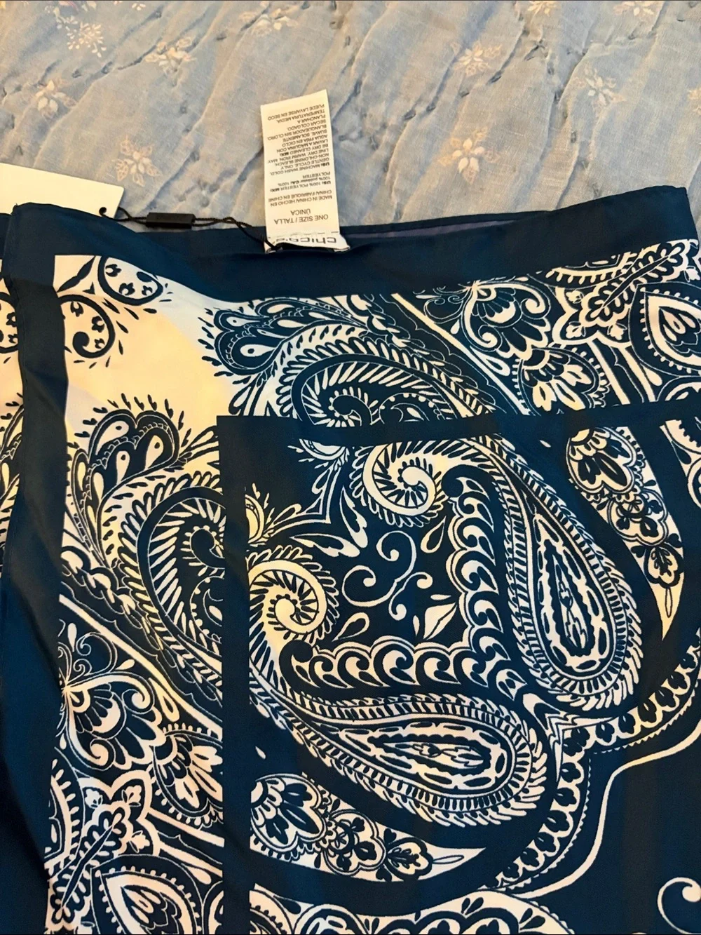 Chico's Navy and White Paisley Skort